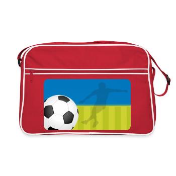 Soccer - Blue Green | Customisable - Retro Bag - red/white - Front