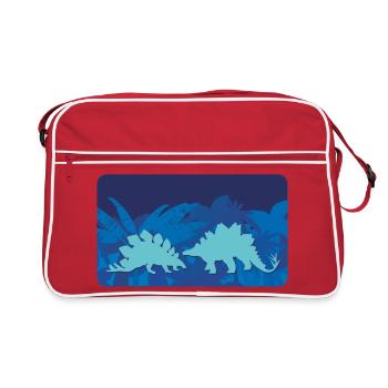 Primeval Forest Dinos Stegosaurus | Customisable - Retro Bag - red/white - Front