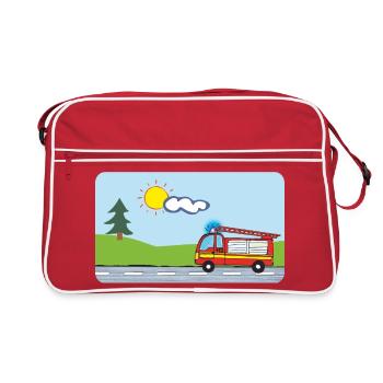 Fire Brigade Fire Truck Emergency Vehicles - Retro Bag - red/white - Front
