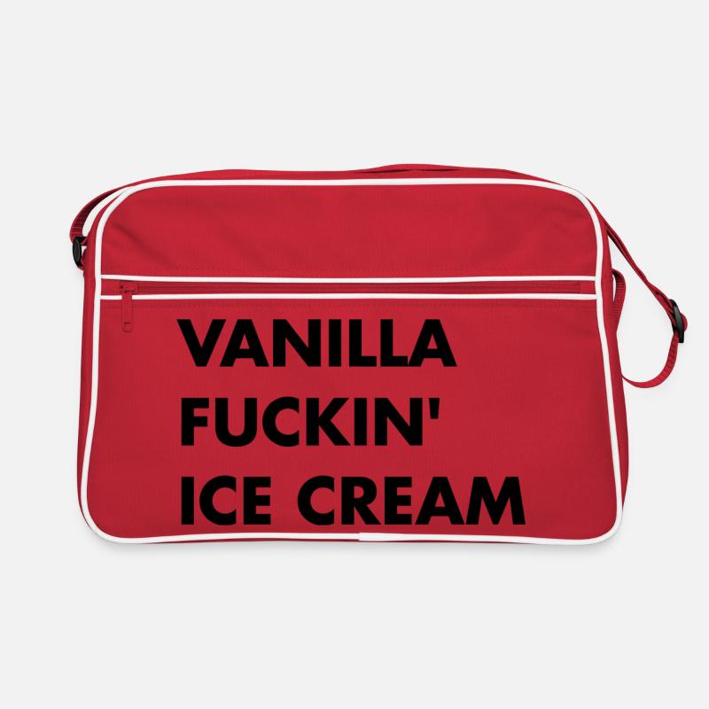 Vanille Eis - schwarzer Schriftzug Retro Tasche
