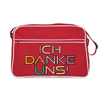 DANKSAGUNG ZUSAMMENHALT - DANKE UNS - Retro Tasche - Rot/Weiß - Vorne