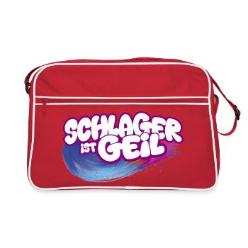 Schlager ist geil Neon Pinsel Pink Schlagermusik - Sac Retro - rouge/blanc - Devant