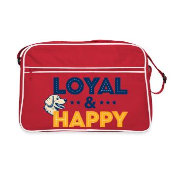 Loyal & Happy Dog Logo - Retro Bag - red/white - Front