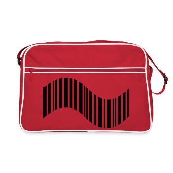 Barcode in wavy shape - Retro Bag - red/white - Front