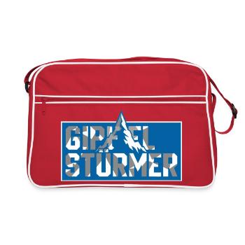 Gipfel Sturmer Bergtop Logo - Retro Tasche - Rot/Weiß - Vorne