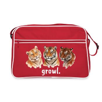 Rugissement de tigre Rugissement drôle de tigre pour Tigerliebha - Sac Retro - rouge/blanc - Devant
