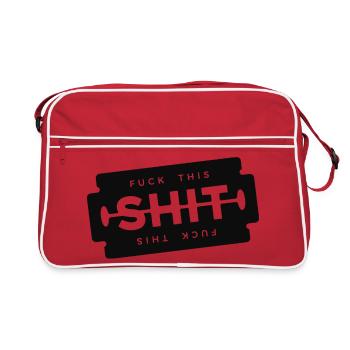 Fuck This Shit Razor Blade - Retro Bag - red/white - Front