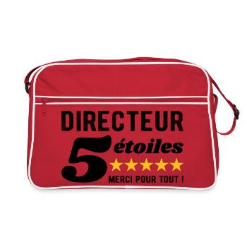 Cadeau Directeur 5 Étoiles - Merci pour tout ! - Sac Retro - rouge/blanc - Devant