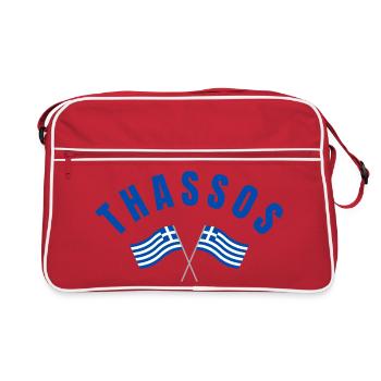 Thassos Drapeaux Grecs Croisés - Sac Retro - rouge/blanc - Devant