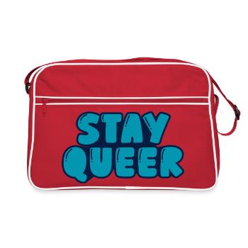 stay queer - Retro Bag - red/white - Front