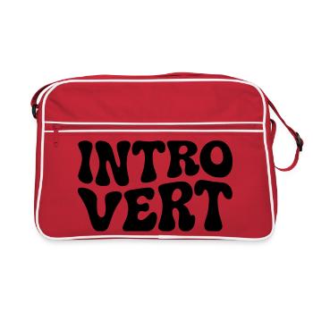 Logo rétro introverti style années 70 - Sac Retro - rouge/blanc - Devant