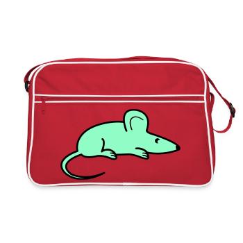Silhouette de souris menthe - Sac Retro - rouge/blanc - Devant