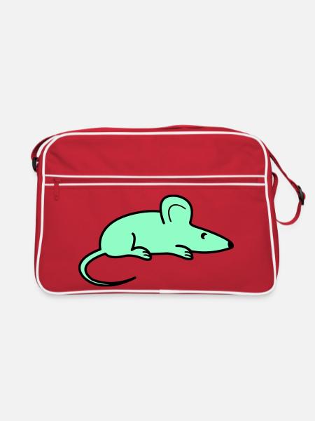 Silhouette de souris menthe - Sac Retro - rouge/blanc - Devant