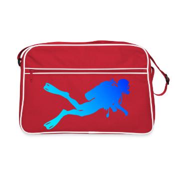 Apnoetauchen Geschenkidee für Unterwasserabenteuer - Retro Tasche - Rot/Weiß - Vorne