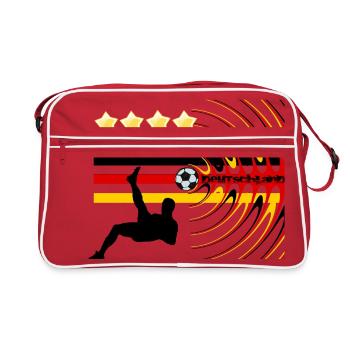 Football Allemagne noir rouge or - Sac Retro - rouge/blanc - Devant