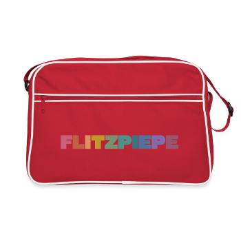 Flitzpiepe Farbblock - Retro Tasche - Rot/Weiß - Vorne