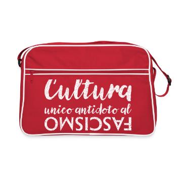 La culture est le seul antidote au fascisme - Sac Retro - rouge/blanc - Devant