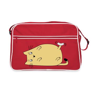Chat avec du ruban adhésif - Sac Retro - rouge/blanc - Devant