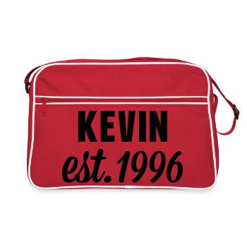 Kevin est 1996 - Retro Tasche - Rot/Weiß - Vorne