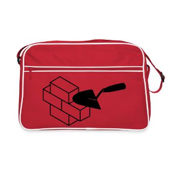 Masonry stones and trowel - Retro Bag - red/white - Front