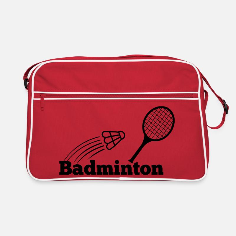Badminton text with shuttle and racket Retro Bag