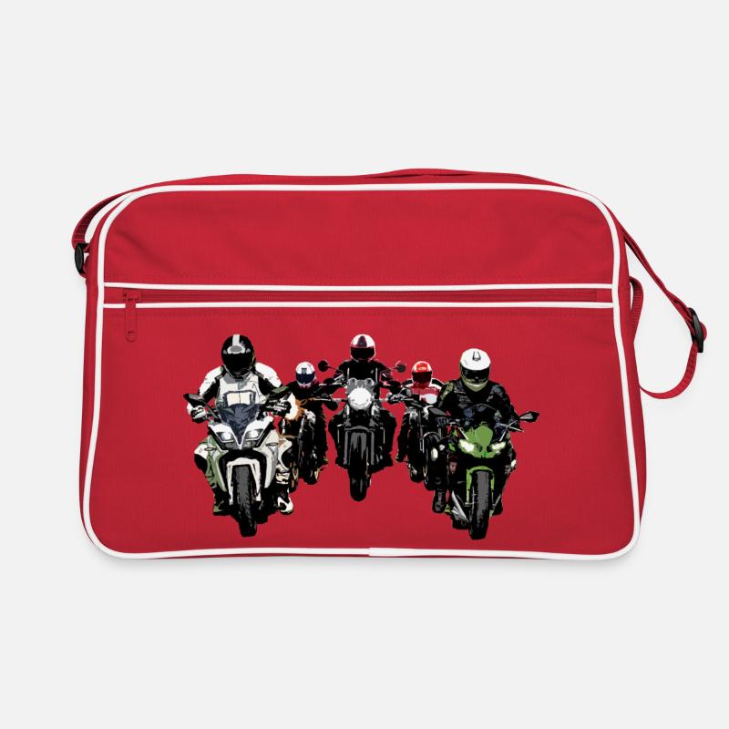 Biker Gruppe Farbe Retro Tasche