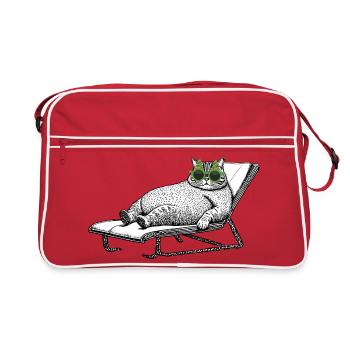Cat Vacation - Retro Bag - red/white - Front
