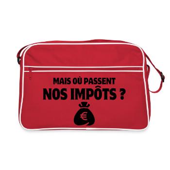 impôt, impôts, taxe - Sac Retro - rouge/blanc - Devant