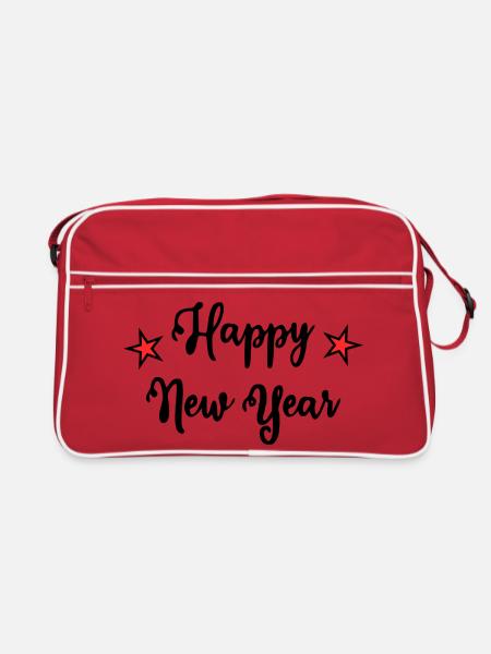 HAPPY NEW YEAR. NEW YEAR'S EVE. NEW YEAR - Retro Bag - red/white - Front