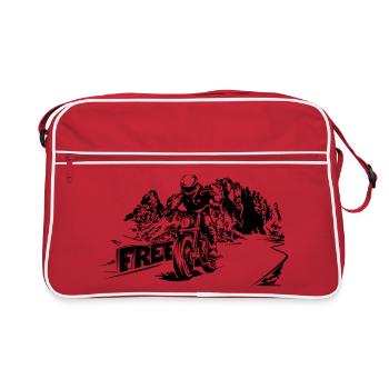 Motorbike Free Mountains Dolomites Biker Symbol Logo - Retro Bag - red/white - Front