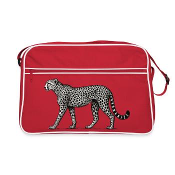 Black and White Leopard Pattern - Retro Bag - red/white - Front