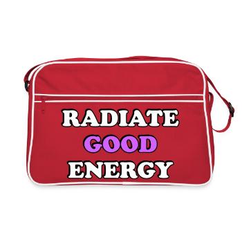 Rayonner une bonne énergie Typographie - Sac Retro - rouge/blanc - Devant