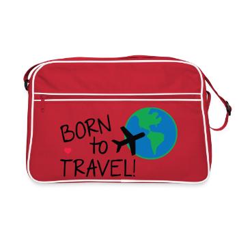 Né pour voyager dans le monde - Sac Retro - rouge/blanc - Devant