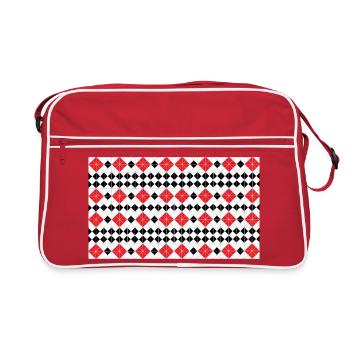 Geometric Red Diamond Stripes - Retro Bag - red/white - Front