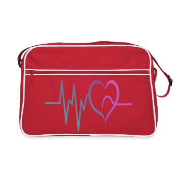 Gradient ECG Heart - Retro Bag - red/white - Front