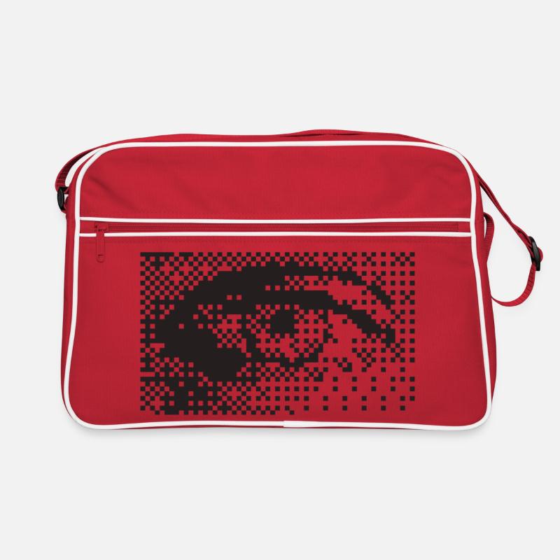 Midnight Pixel Eye Pattern Retro Bag