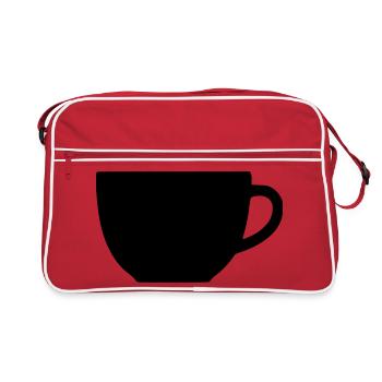 Kaffee Kaffeetasse Tasse Geschenk Kaffeetrinker - Retro Tasche - Rot/Weiß - Vorne