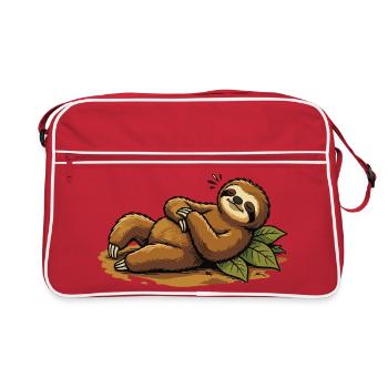 Paresseux en Repos Tropical - Sac Retro - rouge/blanc - Devant