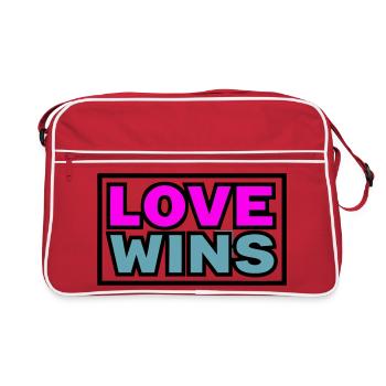 Love Wins Quote Graphic - Retro Bag - red/white - Front