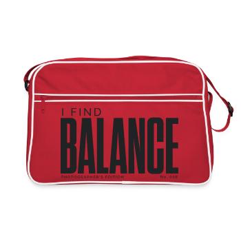 Ich finde Gleichgewicht | Fotografenausgabe - Retro Tasche - Rot/Weiß - Vorne