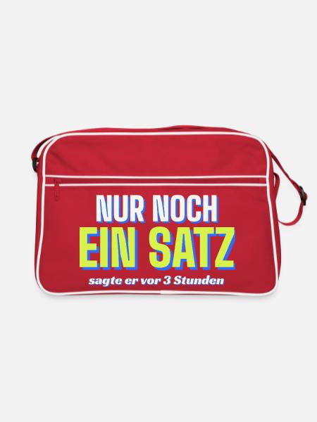 Nur noch ein Satz - Padel - Retro Tasche - Rot/Weiß