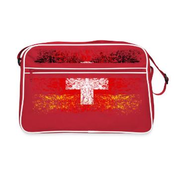 Deutschland Schweiz 002 - Retro Tasche - Rot/Weiß - Vorne