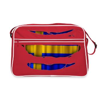 Sweden flag torn 017 - Retro Bag - red/white - Front