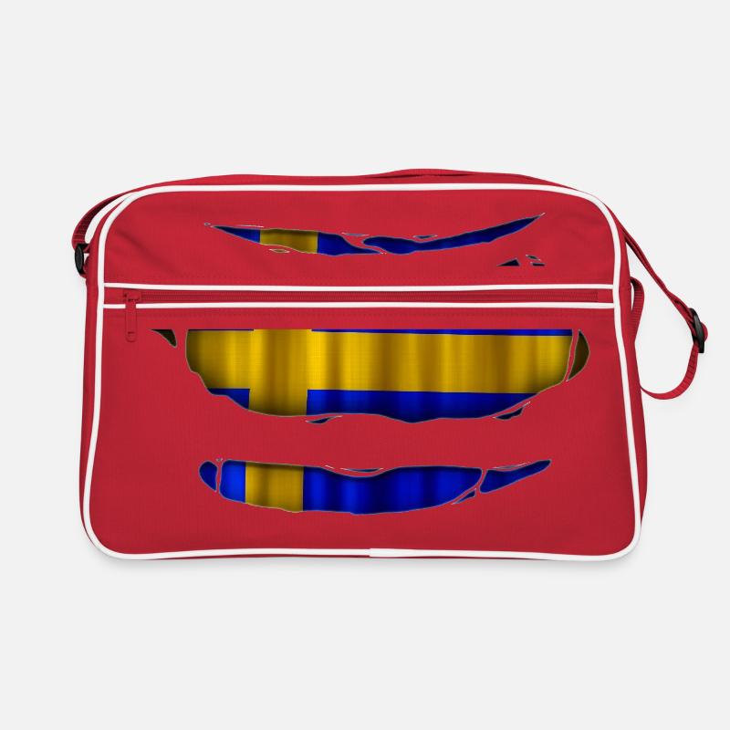 Sweden flag torn 017 Retro Bag