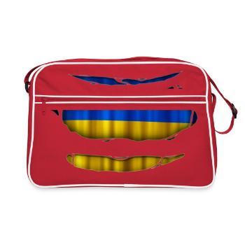 Ukraine Flag Torn 017 - Retro Bag - red/white - Front