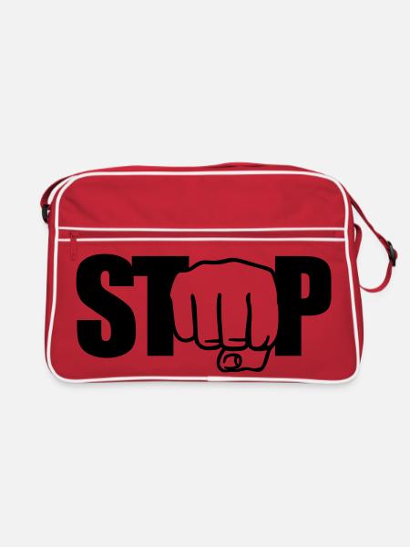 Stop | Faust | Fist - Retro Bag - red/white - Front