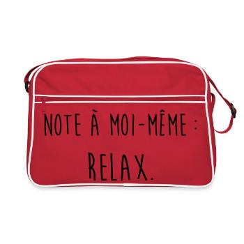Relax / Humour / Fainéant / Paresse / Drôle Stress - Sac Retro - rouge/blanc - Devant