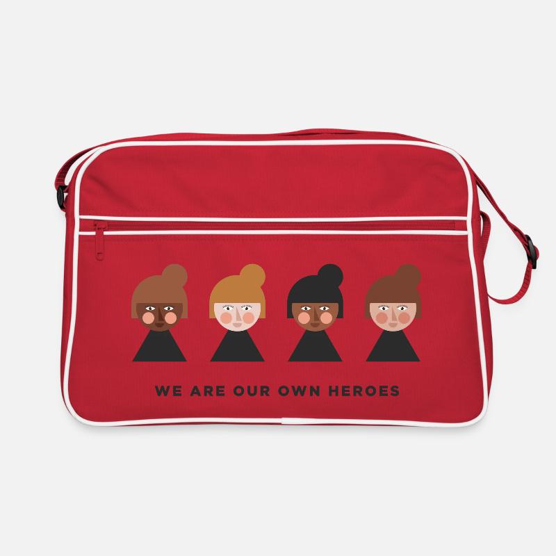 WE ARE OUR OWN HEROES - Retro Tasche - Rot/Weiß