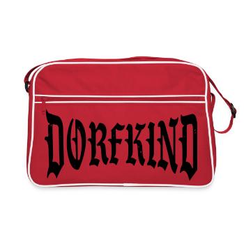 dorf kind child village bambino dorfkind shirt - Retro Tasche - Rot/Weiß - Vorne
