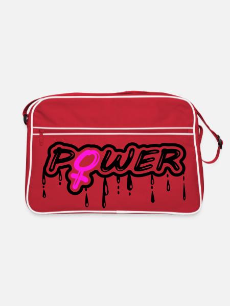Femme Power Femme Power femme power avec le symbole féminin - Sac Retro - rouge/blanc - Devant